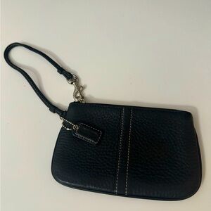Coach leather small  black wristlet